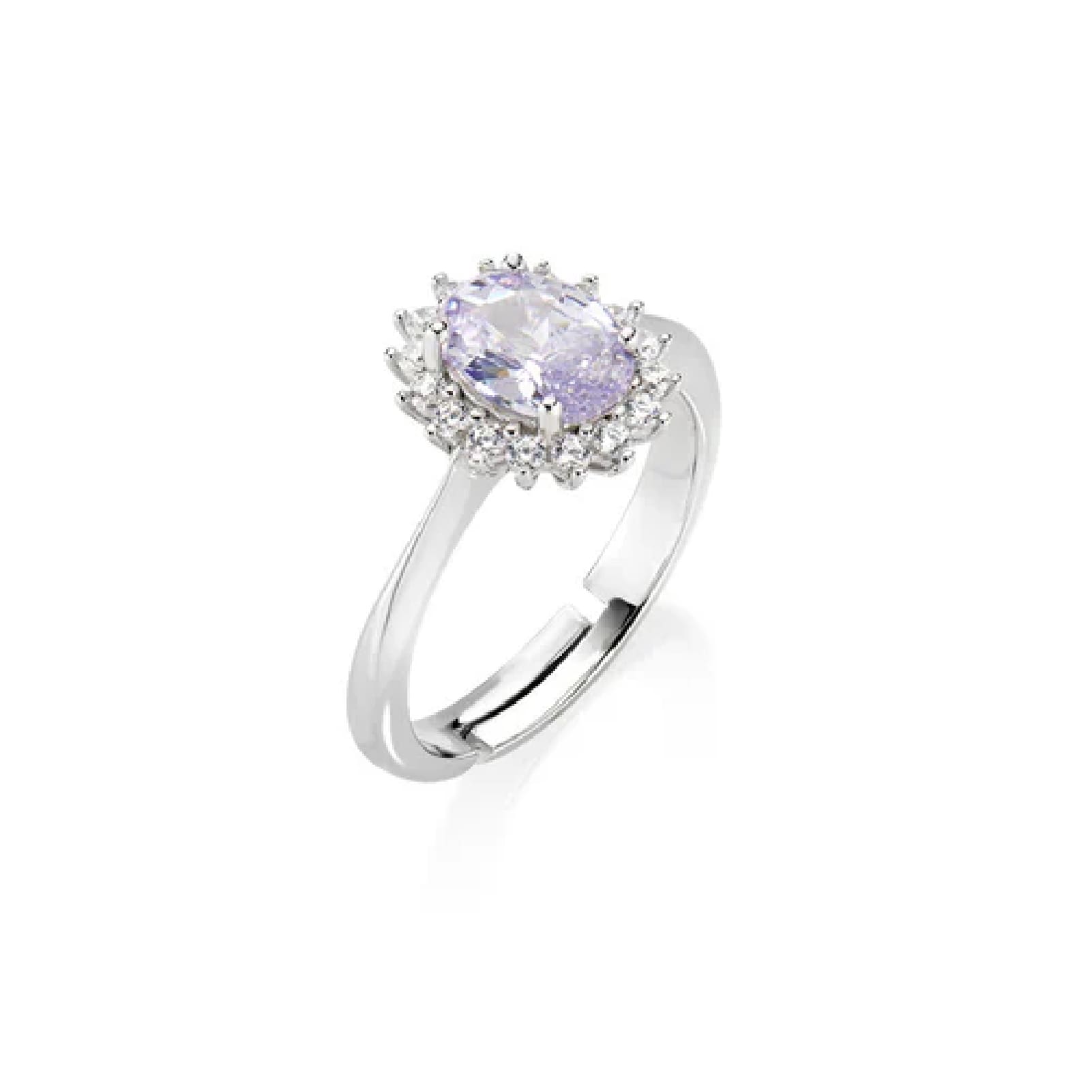 Anello Amen Mini Royal Lady in argento zircone lilla Regolabile dalla 10 alla 14