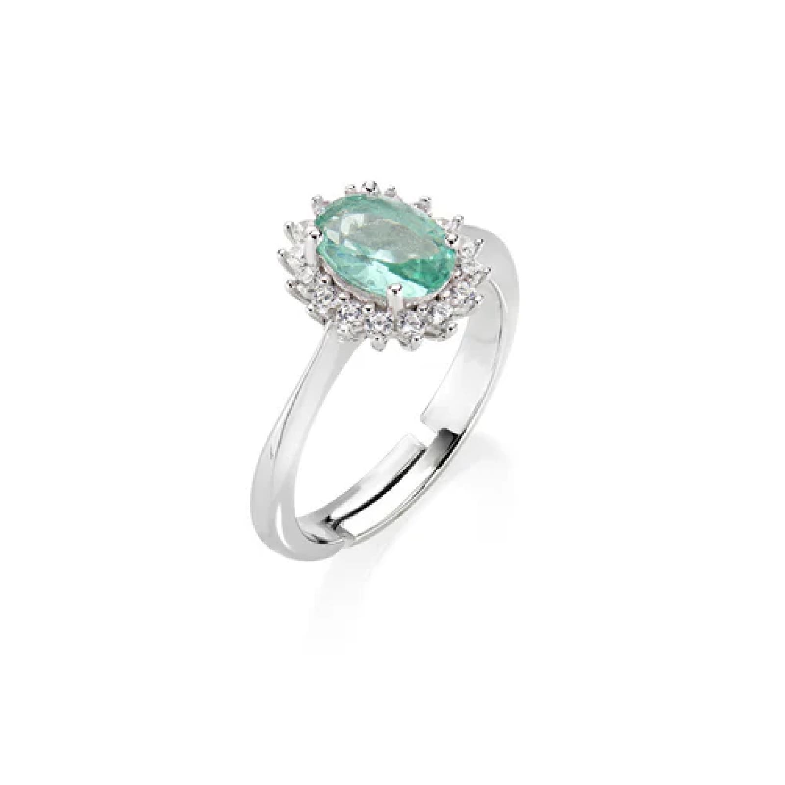 Anello Amen Mini Royal Lady in argento zircone verde Regolabile dalla 10 alla 14