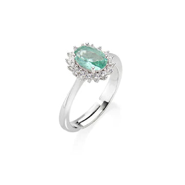 Anello Amen Mini Royal Lady in argento zircone verde Regolabile dalla 10 alla 14