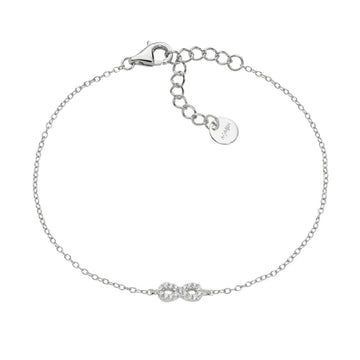 Bracciale catena Amen infinito in argento e zirconi bianchi Regolabile 16-19 cm