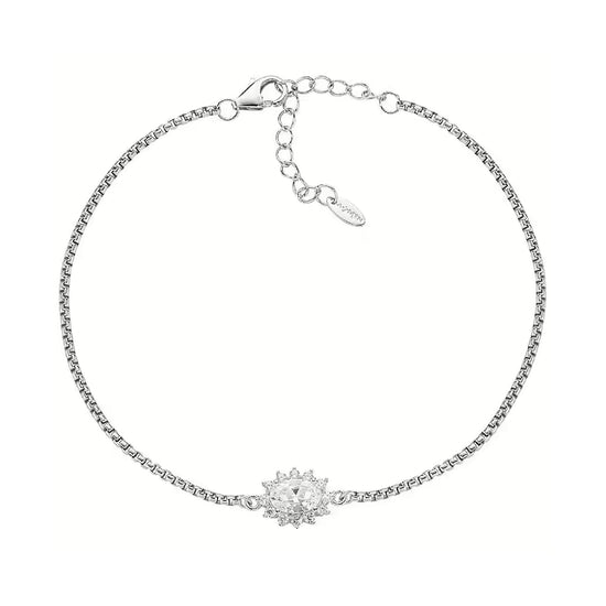 Bracciale catena Amen in argento con zirconi bianchi 19 cm