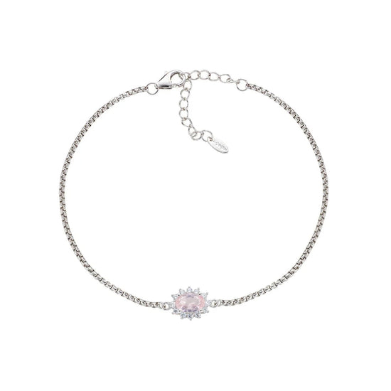 Bracciale catena Amen in argento con sole di zirconi 19 cm