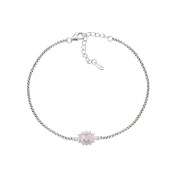Bracciale catena Amen in argento con sole di zirconi 19 cm