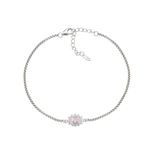 Bracciale catena Amen in argento con sole di zirconi 19 cm