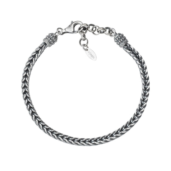 Bracciale catena Amen in argento con zirconi bianchi rosso 19 cm
