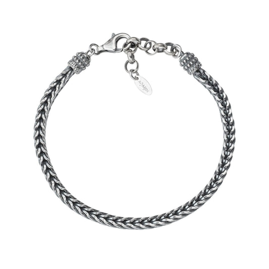 Bracciale catena Amen in argento con zirconi bianchi rosso 19 cm