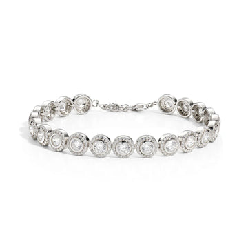 Bracciale tennis Amen in argento con zirconi taglio round Regolabile 16-19 cm