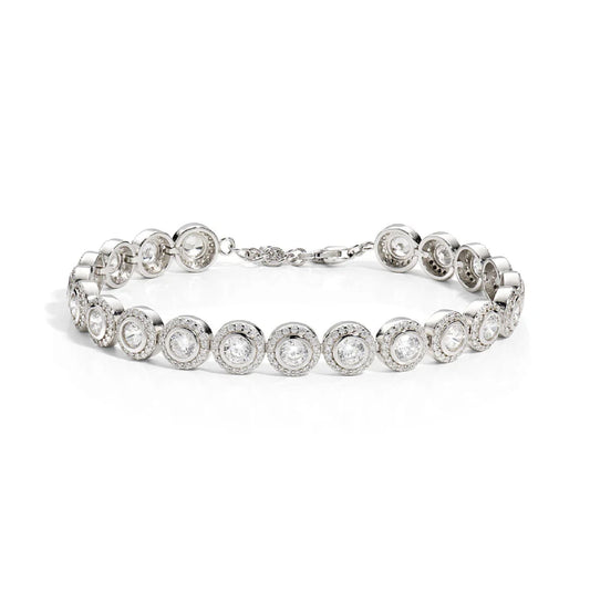 Bracciale tennis Amen in argento con zirconi taglio round Regolabile 16-19 cm