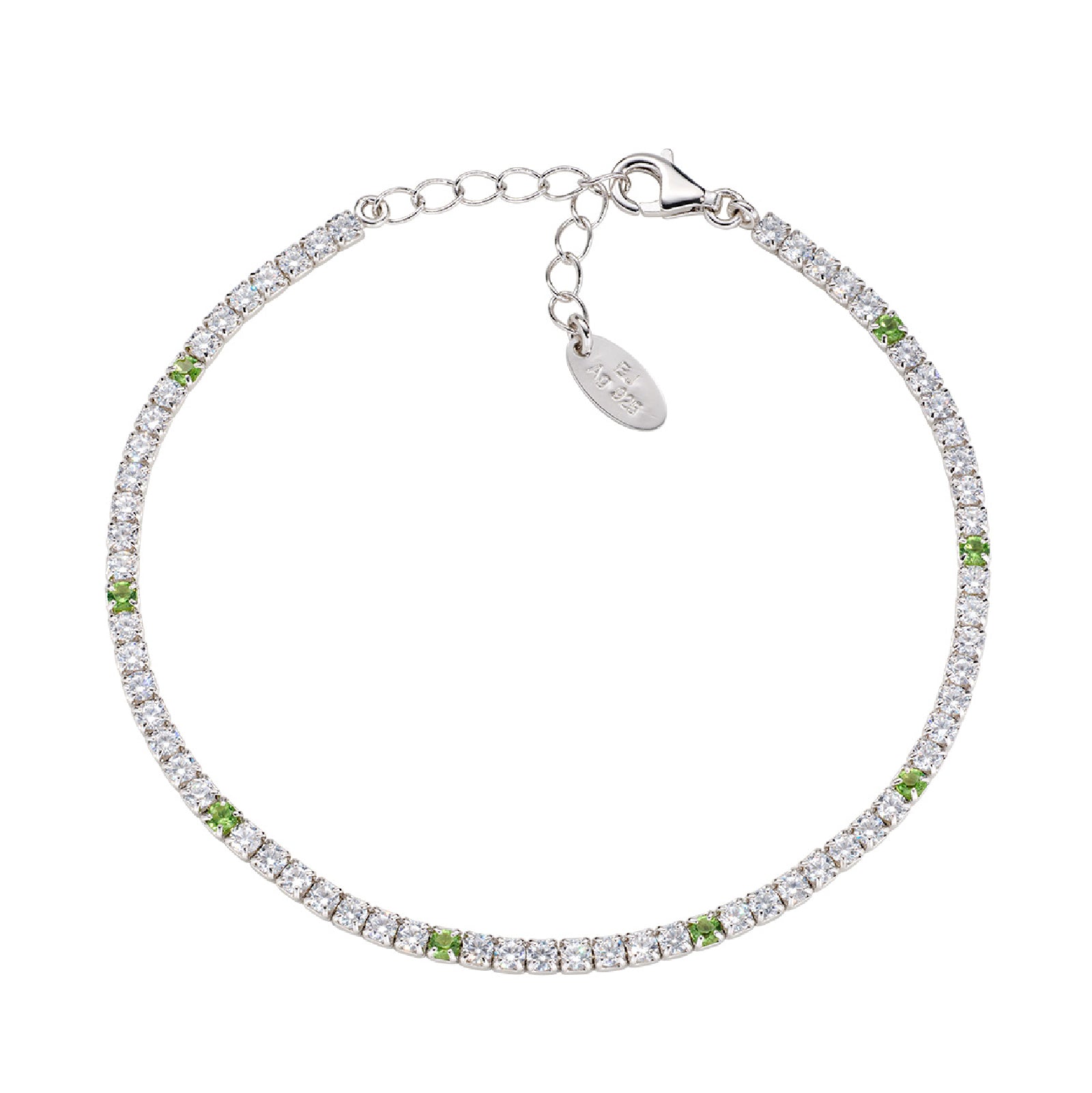 Bracciale Amen Tennis argento 925 zirconi bianchi e verdi A.BT7BOLB16