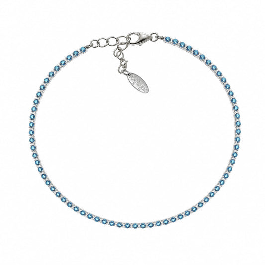 Bracciale tennis Amen in argento con zirconi blu da donna 19 cm