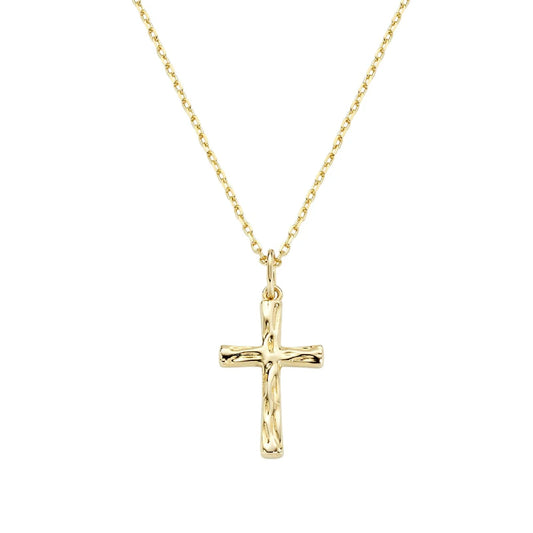 Collana girocollo Amen argento dorato con croce pendente MISURA UNICA
