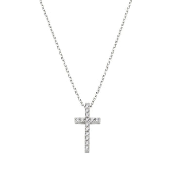 Collana girocollo Amen argento croce media e zirconi bianchi MISURA UNICA