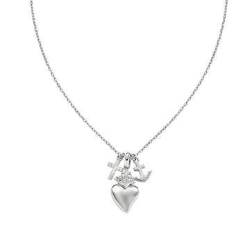 Collana Amen in argento con ciondoli fede, speranza e carità MISURA UNICA