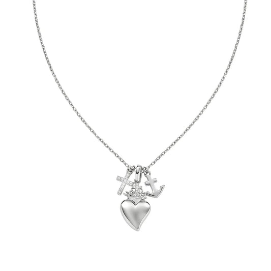Collana Amen in argento con ciondoli fede, speranza e carità MISURA UNICA