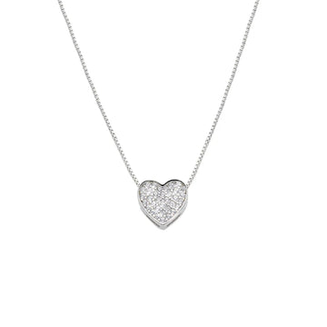 Collana Amen argento 925 con ciondolo cuore e zirconi bianchi MISURA UNICA