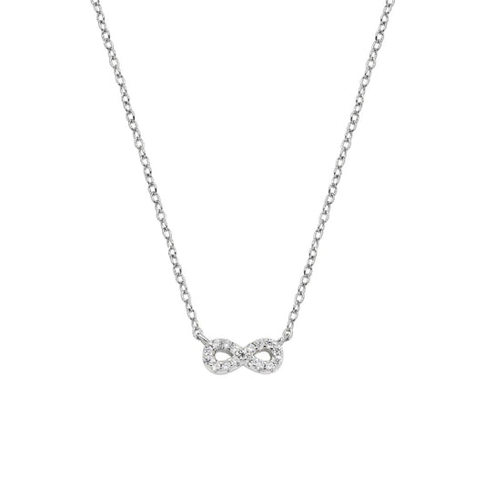Collana girocollo Amen infinito in argento e zirconi bianchi