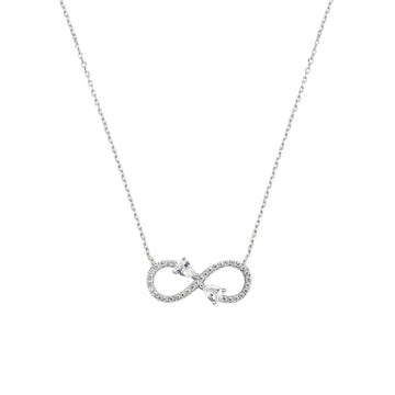 Collana Amen in argento con charm infinito e zirconi goccia MISURA UNICA