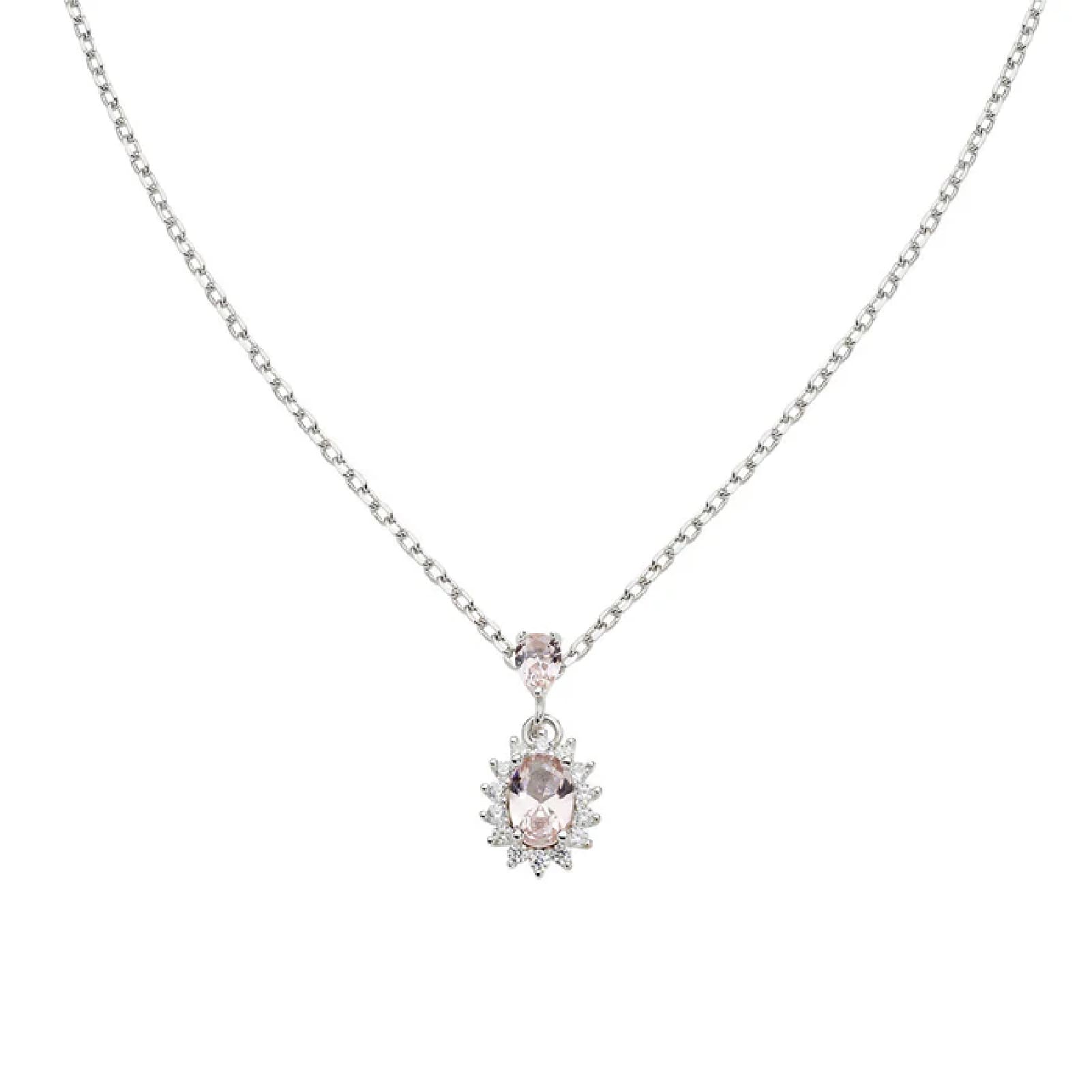 Collana Amen Mini Royal Lady in argento con zircone rosa MISURA UNICA
