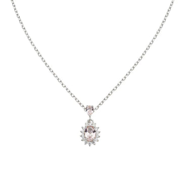 Collana Amen Mini Royal Lady in argento con zircone rosa MISURA UNICA