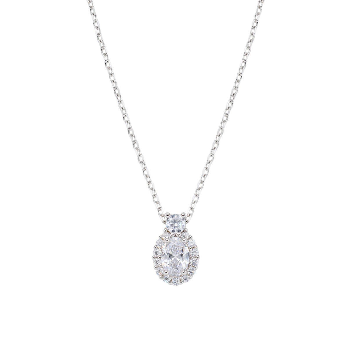 Collana pendente Amen in argento con zirconi bianchi MISURA UNICA