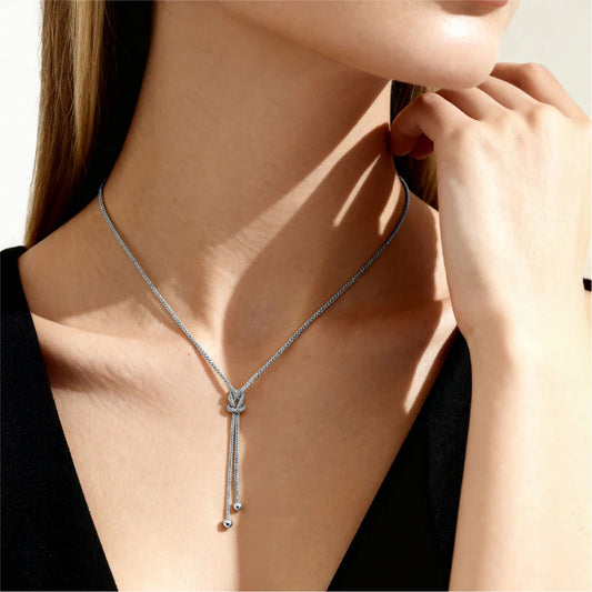 Collana Amen con due catene unite che formano un nodo centrale MISURA UNICA