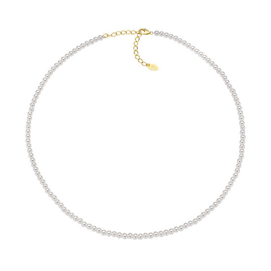 Collana Amen in argento 925 dorato con perle di cristallo A.CLPE30SWGB36