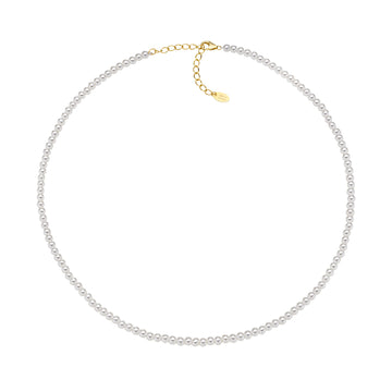 Collana Amen in argento 925 dorato con perle di cristallo A.CLPE30SWGB36