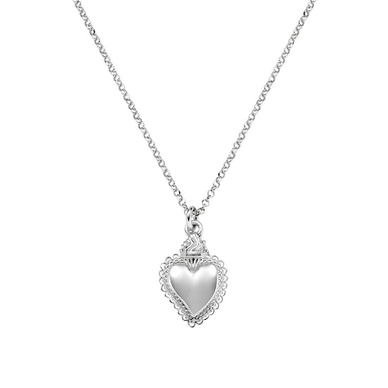 Collana girocollo Amen in argento 925 con pendente cuore MISURA UNICA