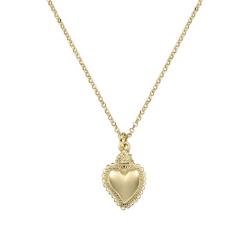 Collana girocollo Amen in argento dorato sacro cuore pendente MISURA UNICA