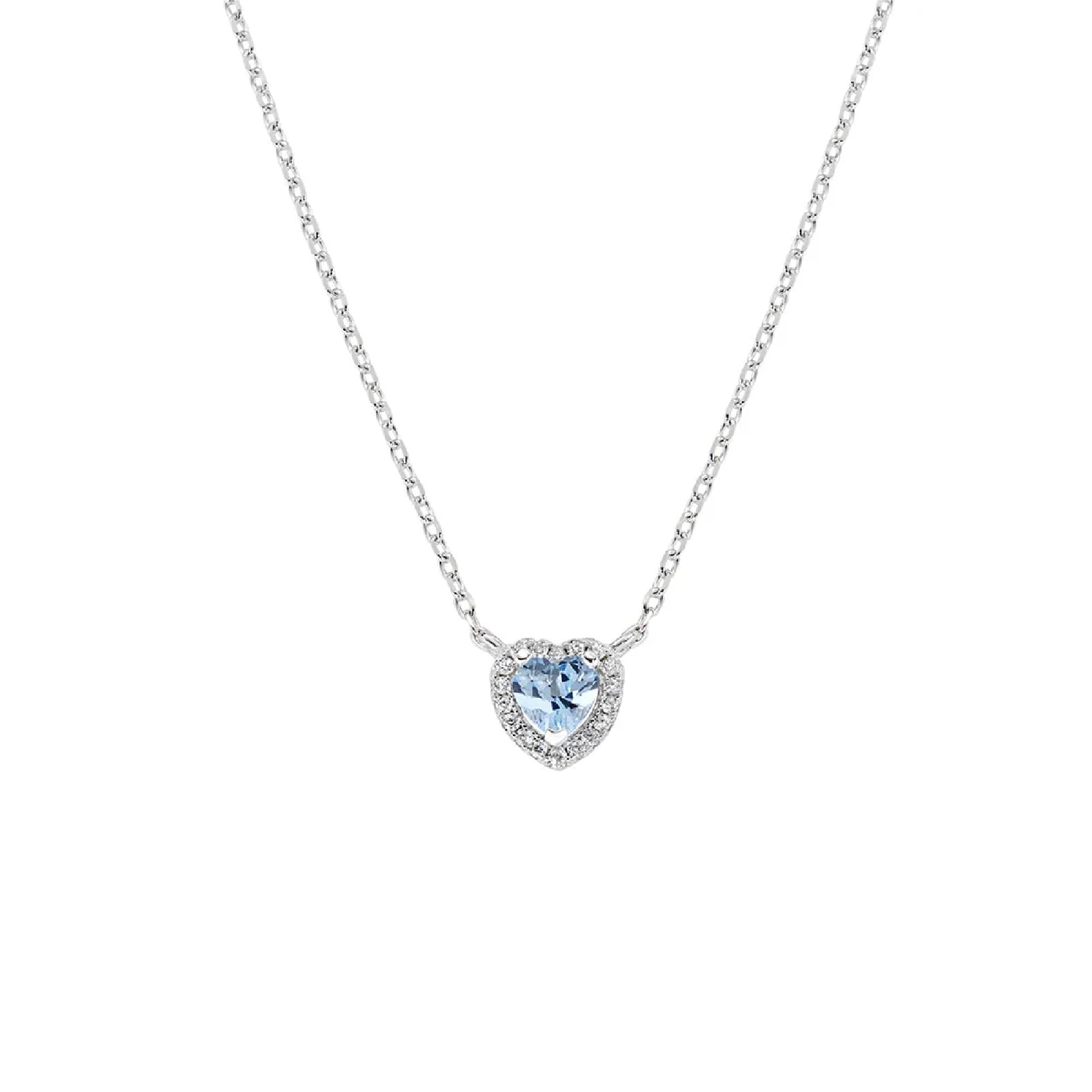 Collana con pendente Amen zircone acquamarina centrale MISURA UNICA