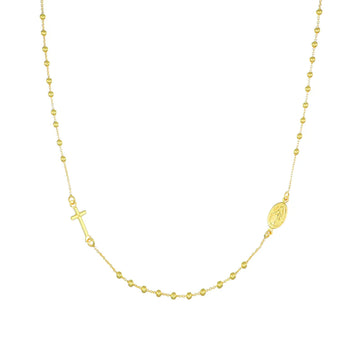 Collana girocollo Amen argento 925 dorato con grani regolabile MISURA UNICA
