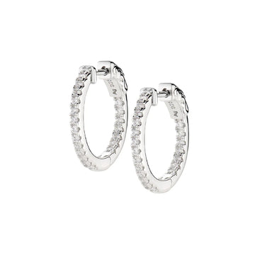 Orecchini a cerchio Amen in argento con zirconi 1,5 mm MISURA UNICA