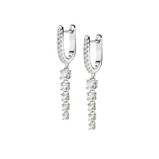 Orecchini pendenti Amen in argento con cinque zirconi MISURA UNICA