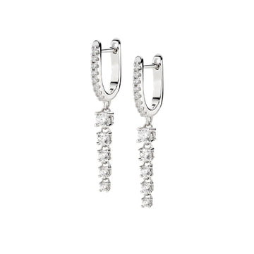 Orecchini pendenti Amen in argento con cinque zirconi MISURA UNICA