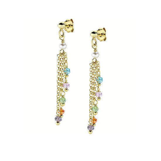 Orecchini Amen in argento dorato e cristalli multicolor MISURA UNICA