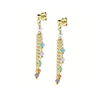 Orecchini Amen in argento dorato e cristalli multicolor MISURA UNICA