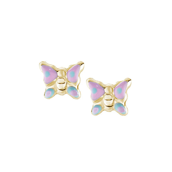 Orecchini lobo Amen bimba argento dorato farfalle colorate MISURA UNICA