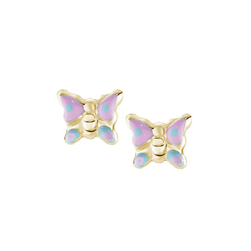 Orecchini lobo Amen bimba argento dorato farfalle colorate MISURA UNICA