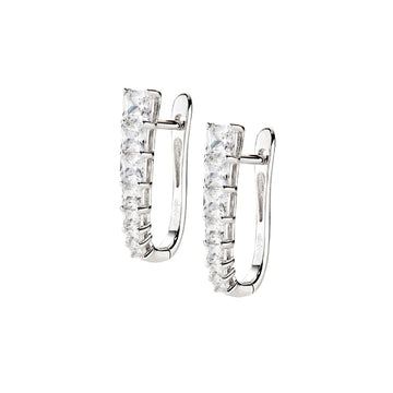 Orecchini Huggies Amen in argento ovali con zirconi MISURA UNICA