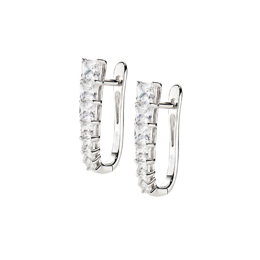 Orecchini Huggies Amen in argento ovali con zirconi MISURA UNICA