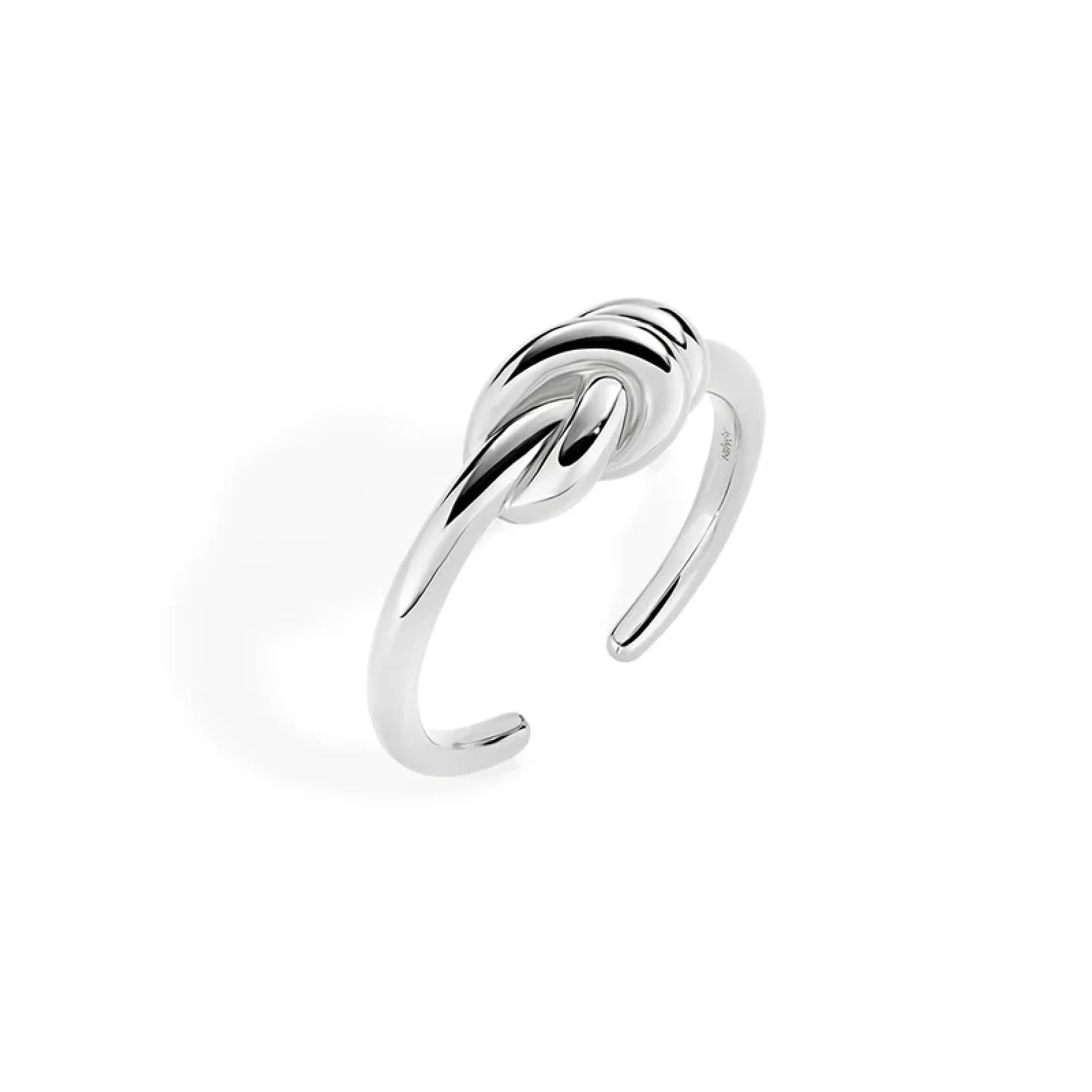 Anello Amen in ottone rodiato con nodo d'amore centrale
