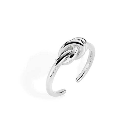 Anello Amen in ottone rodiato con nodo d'amore centrale 14