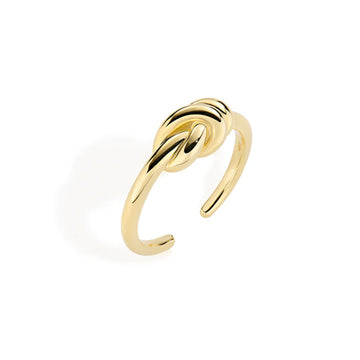 Anello Amen in ottone placcato oro con nodo d'amore 14