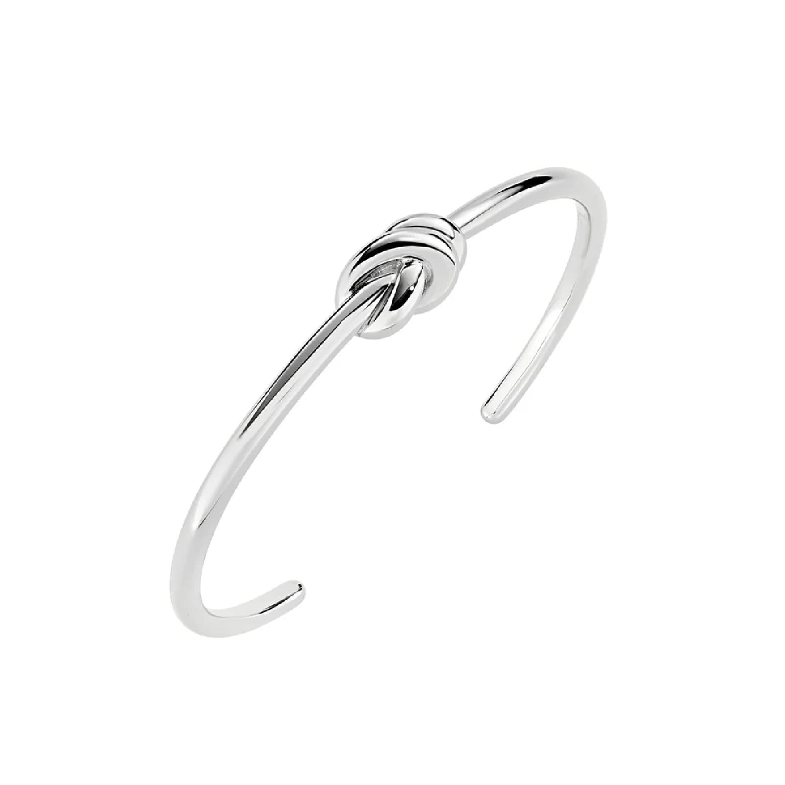 Bracciale rigido Amen in ottone rodiato con nodo d'amore