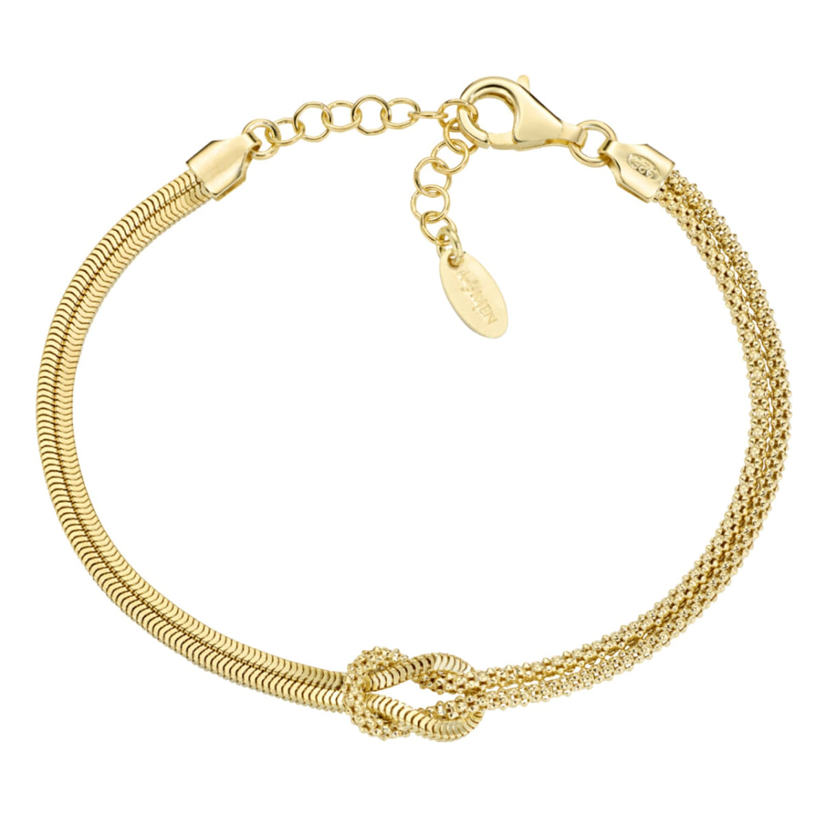 Bracciale catena Amen in lega Amen dorata con nodo d'amore 19 cm