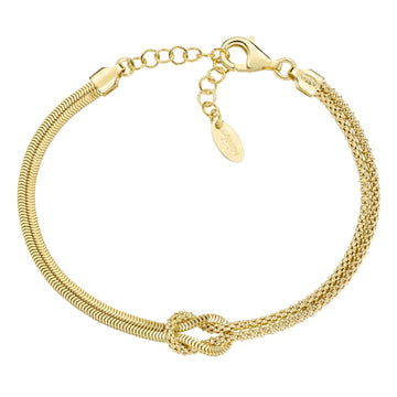 Bracciale catena Amen in lega Amen dorata con nodo d'amore 19 cm