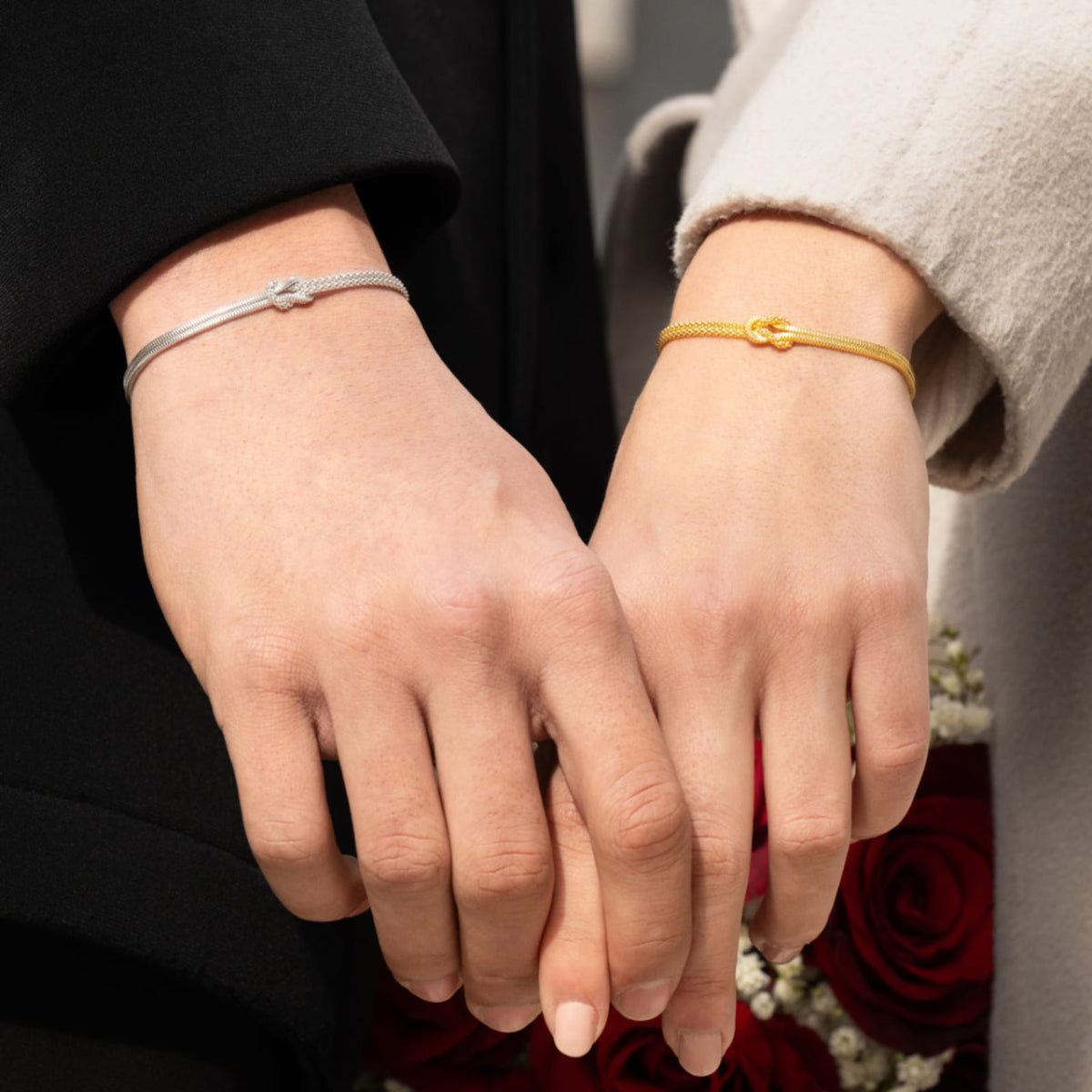 Bracciale catena Amen in lega Amen dorata con nodo d'amore 19 cm