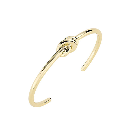 Bracciale rigido Amen in ottone placcato oro nodo d'amore Rigido