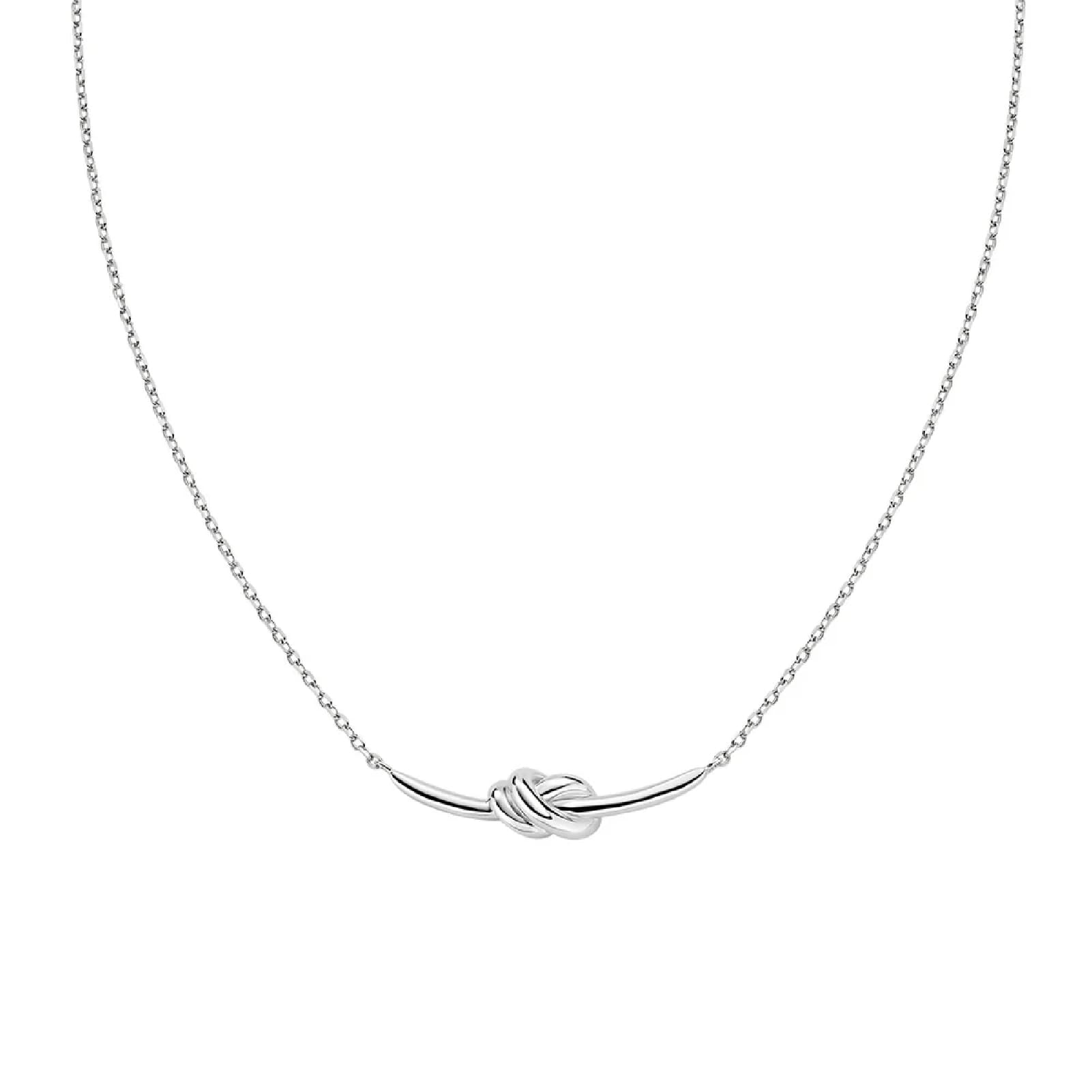 Collana catena Amen in ottone rodiato con nodo d'amore