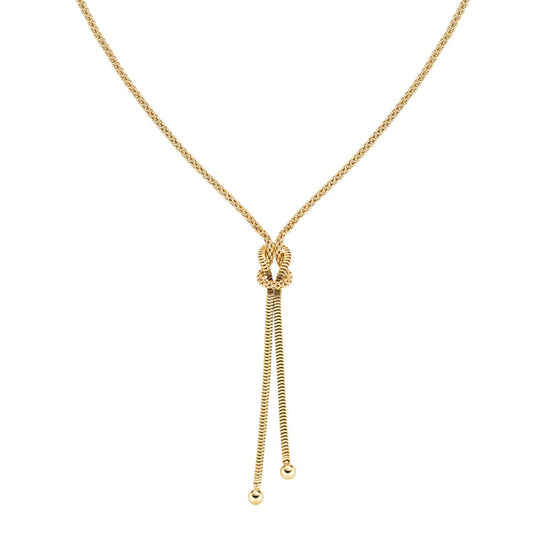 Collana a Y Amen in lega Amen dorata con nodo d'amore MISURA UNICA